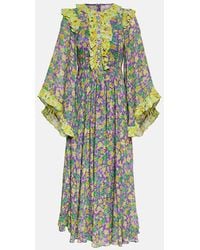 ALÉMAIS - Robe Longue Dylan En Crepe A Fleurs - Lyst