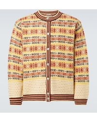 Bode - Marzipan Jacquard Wool Cardigan - Lyst