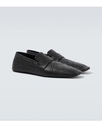 Gucci - Gg Embossed Leather Loafers - Lyst