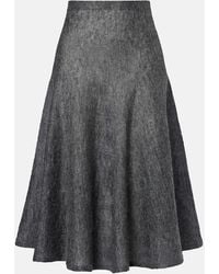 Alaïa - Mohair And Wool-Blend Midi Skirt - Lyst