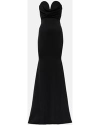 Alex Perry - Gathered Strapless Satin Gown - Lyst