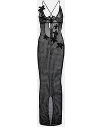Bananhot - Hilsa Open-Knit Lame Maxi Dress - Lyst