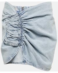 The Mannei - Wishaw Ruched Denim Miniskirt - Lyst