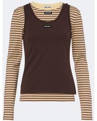 Miu Miu - Cotton Jersey T-Shirt And Tank Top Set - Lyst