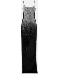 Balmain - Verzierte Robe Aus Crepe - Lyst