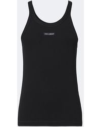 Dolce & Gabbana - Logo Ribbed-Knit Cotton Tank Top - Lyst
