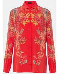 Etro - Floral Silk Crepe De Chine Shirt - Lyst
