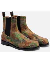 JW Anderson - Camouflage Embellished Suede Chelsea Boots - Lyst