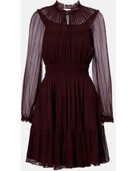 Ulla Johnson - Ava Tie-Neck Silk Chiffon Minidress - Lyst