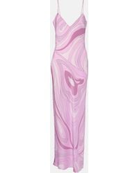 Emilio Pucci - Marmo Crepe De Chine Silk Gown - Lyst