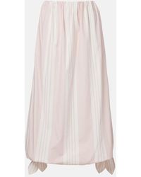 Posse - Rosie Striped Cotton Midi Skirt - Lyst