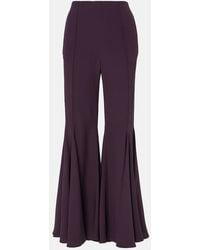 Chloé - Cropped Crepe Satin Flared Pants - Lyst