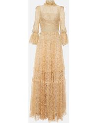 Costarellos - Ruched Lace Gown - Lyst