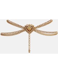Dolce & Gabbana - Dg Faux Pearl-Embellished Chain Belt - Lyst