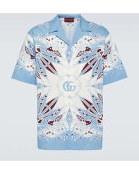 Gucci - Hemd Aus Baumwolle Mit Doppel G Bandana-Print - Lyst