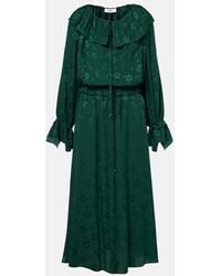 Chloé - Robe Midi En Jacquard De Soie A Fleurs - Lyst