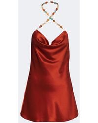 retroféte - Marvel Beaded Satin Minidress - Lyst