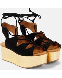 See By Chloé - Sandali Liana 70 in suede con platform - Lyst