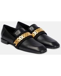 Victoria Beckham - Chain-detail Leather Loafers - Lyst