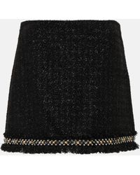 Versace - Mini-jupe en tweed metallise a ornements - Lyst