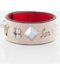 Christian Louboutin - Paloma Embellished Leather Bracelet - Lyst