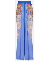 Etro - Paisley Wide-Leg Pants - Lyst
