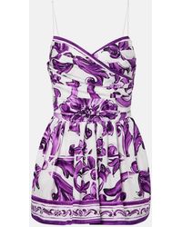 Dolce & Gabbana - Short Printed Dress - Lyst