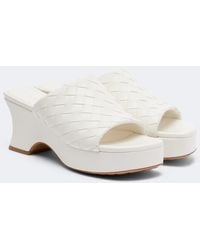 Bottega Veneta - Rosita Intrecciato Leather Wedge Mules - Lyst