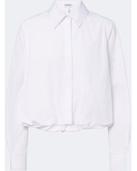 Loewe - Camisa Cropped De Popelin De Algodon - Lyst
