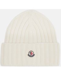 Moncler - Logo Virgin Wool Beanie - Lyst