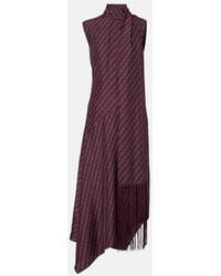 Acne Studios - Robe Midi Asymetrique En Soie - Lyst