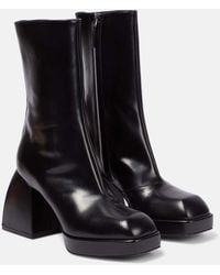NODALETO - Bulla Corta Leather Platform Ankle Boots - Lyst