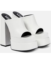Versace - Leather Platform Mules - Lyst