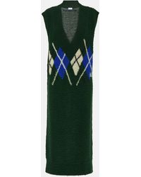 Burberry - Argyle Wool Maxi Dress - Lyst