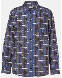 Burberry - Camisa De Popelin De Seda Estampada - Lyst
