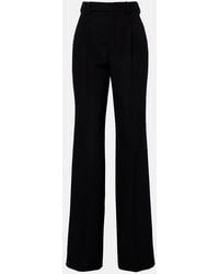 Saint Laurent - Pleated Virgin Wool Straight Pants - Lyst