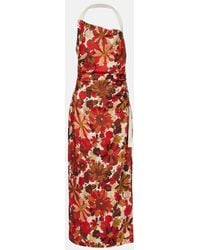 SIR. - Vestido Largo Castella De Lino Fruncido Floral - Lyst