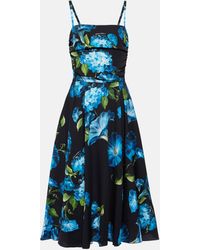Dolce & Gabbana - Floral Silk-blend Midi Dress - Lyst