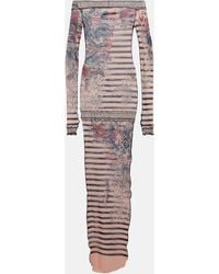 Jean Paul Gaultier - Marinière Graphic-print Woven Maxi Dress X - Lyst