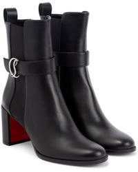 Christian Louboutin Cl Chelsea Booty Leather Boots - Black