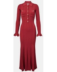 Self-Portrait - Ribbed-Knit Midi Dress - Lyst