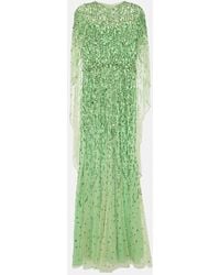 Jenny Packham - Delphine Cape-effect Embellished Tulle Gown - Lyst