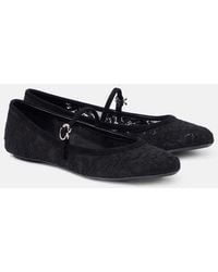 Gianvito Rossi - Mj Leather-Trimmed Lace Ballet Flats - Lyst