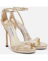 Jimmy Choo - Moza Leather Platform Sandals - Lyst