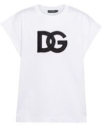 Dolce & Gabbana Logo Cotton Jersey T-shirt - White