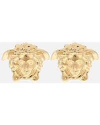 Versace - Medusa Head Gold-plated Brass Stud Earrings - Lyst