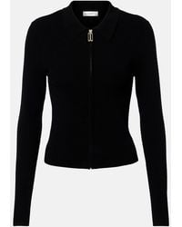 Victoria Beckham - Mila Ribbed-Knit Zip-Up Top - Lyst