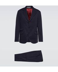Brunello Cucinelli - Cotton And Cashmere Gabardine Suit - Lyst