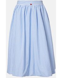 Bananhot - Alba Gingham Cotton Poplin Midi Skirt - Lyst