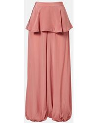 Adriana Degreas - Solid Peplum Balloon Pants - Lyst